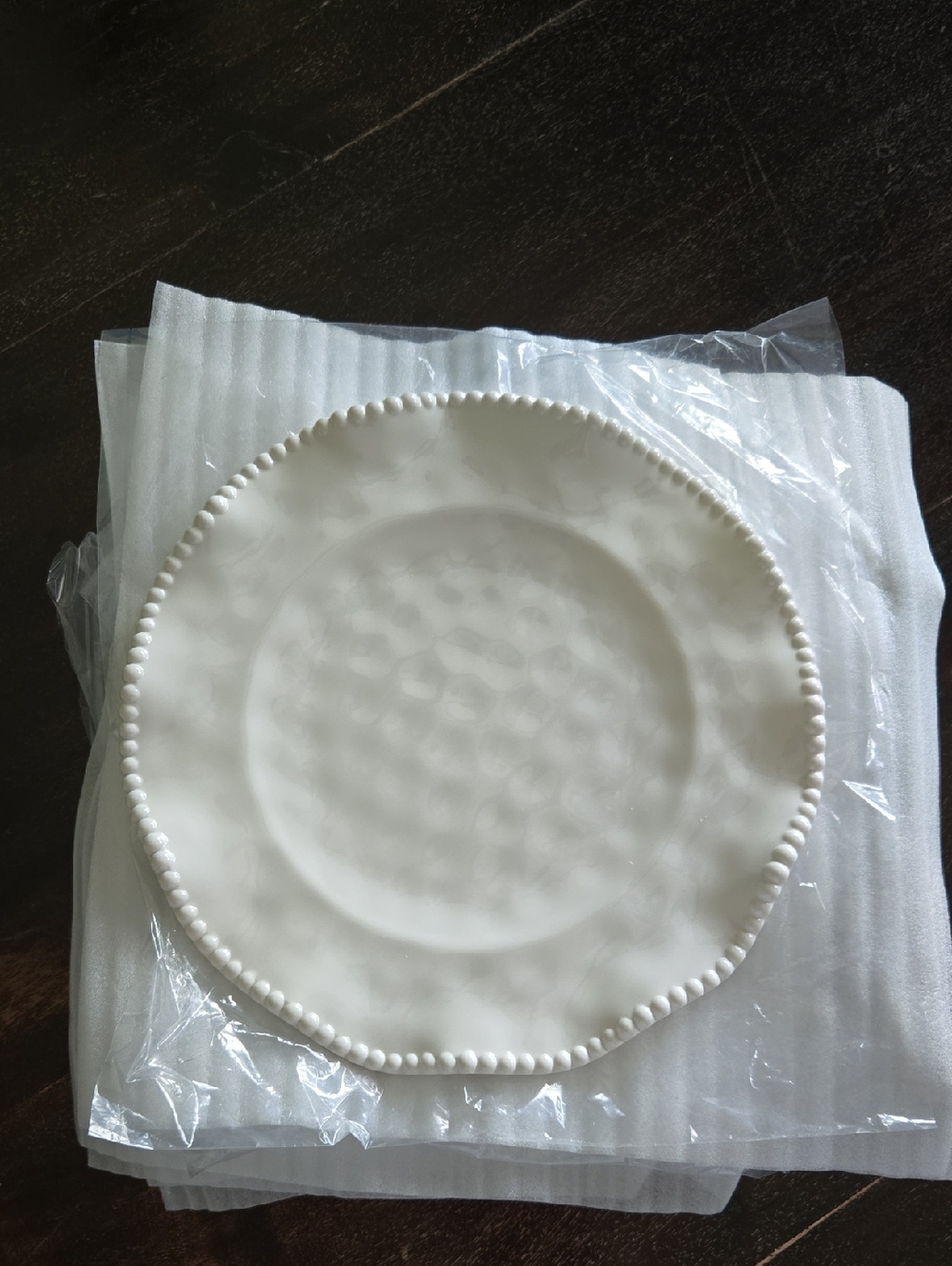 Ceramic White Beaded Edge Dinner Plate - Home Dining